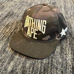 A BATHING APE BAPE X RSVP NYC STA BAPESTA LOGO BLACK 1ST CAMO 5-PANEL HAT CAP